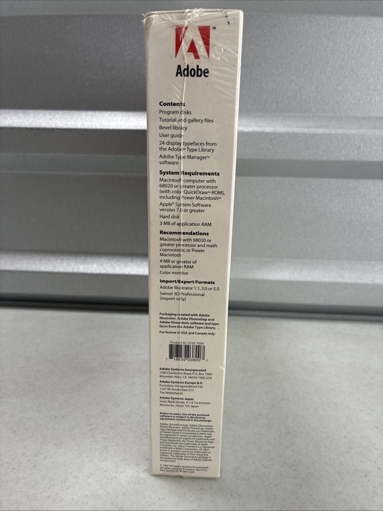Adobe Dimensions Version 2.0, Macintosh Retail version *NEW/sealed