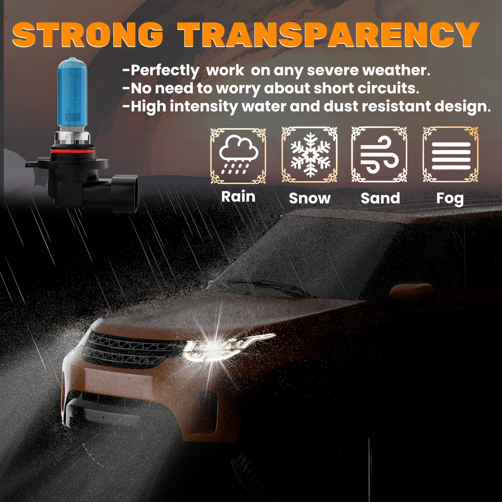 9012 Halogen Headlight Super Bright Bulbs Kit White 6000K High/Low Beam 2PCS