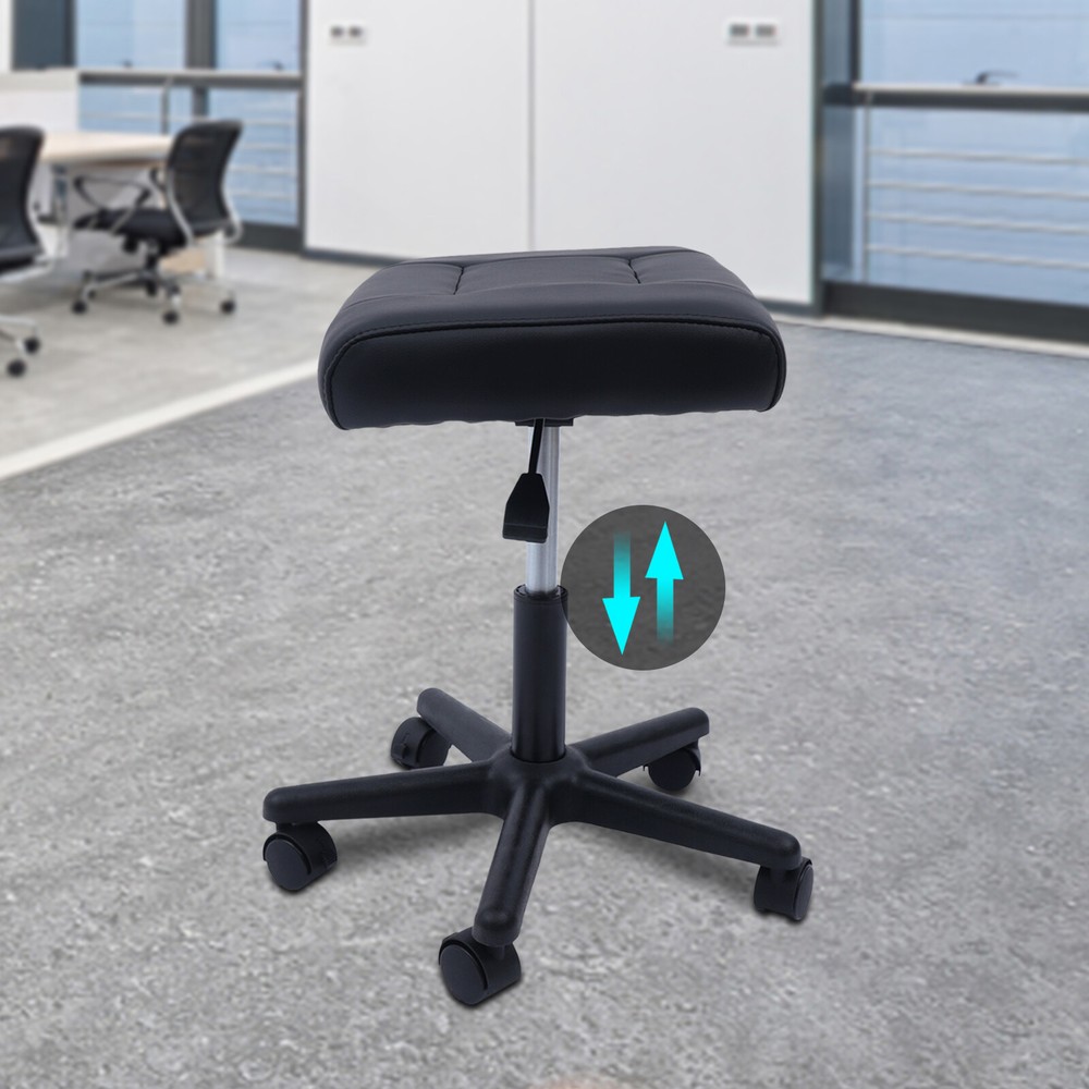 Office Foot Stool with Wheels, Height Adjustable Rolling Leg Rest Adjustable