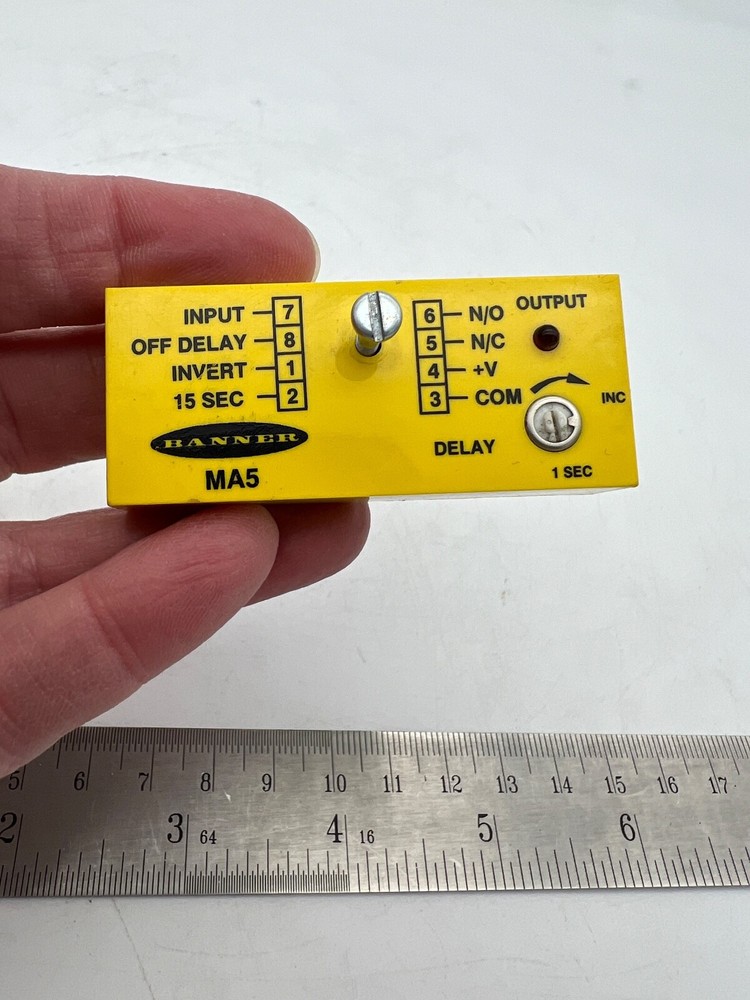 Pair BANNER MA5 Adjustable Delay Module with RS8 Socket Base Logic Board Lot USA