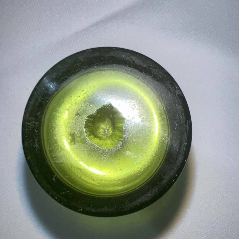 Antique green glass perfume bottle optimizer Sliver/brass