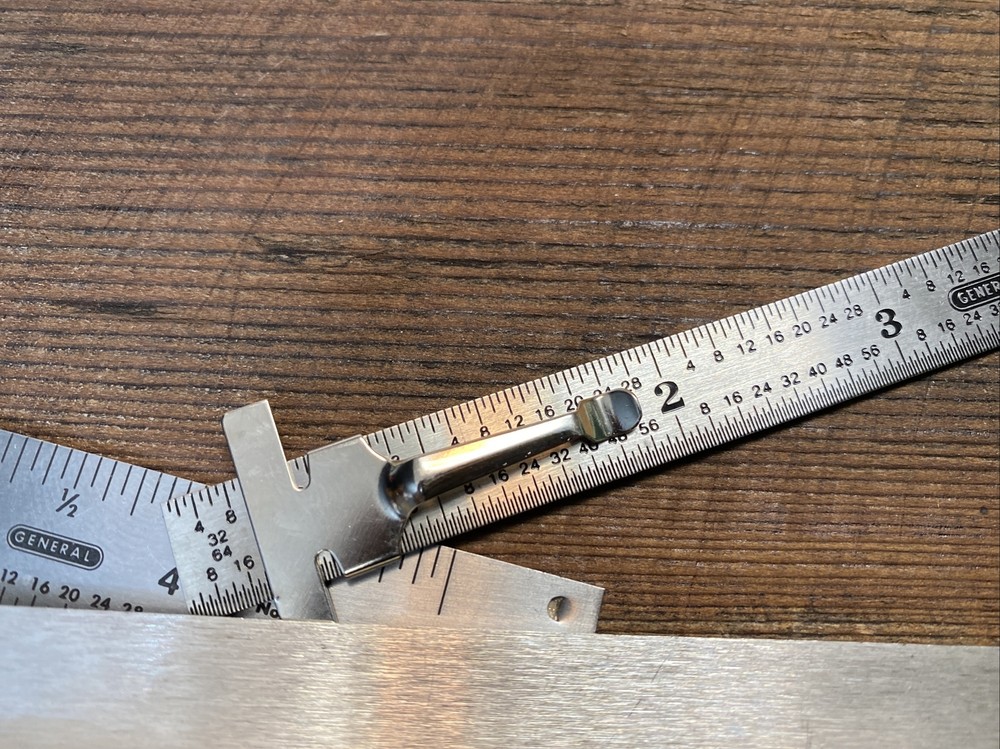 GENERAL HARDWARE MACHINISTS PROTRACTOR , CALIPER, POCKET RULER, 3 PC SET - Nice