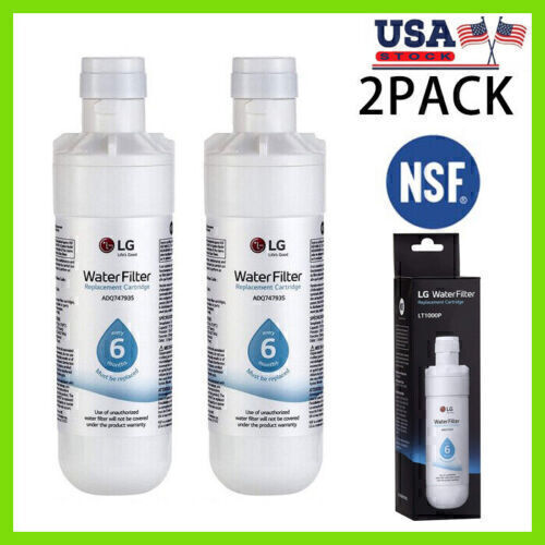 2 Pack LG LT1000P Refresh Refrigerator Ice Water Filter ADQ747935 GF-D706BSL USA