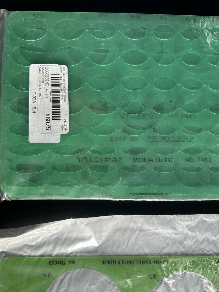 T-95-A Drafting Ellipses Timely Ellipse Templates