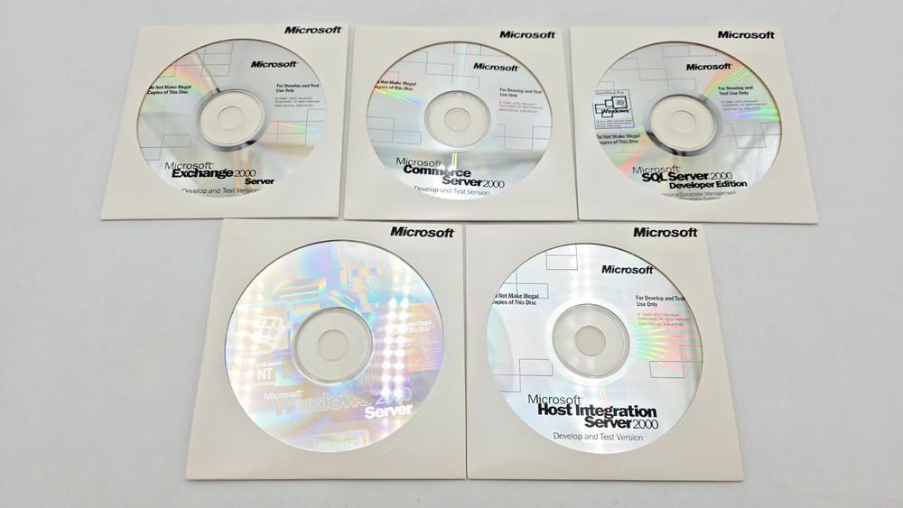 Microsoft .net Enterprise Servers 9 Disc set w/6 Keys - Win 2000