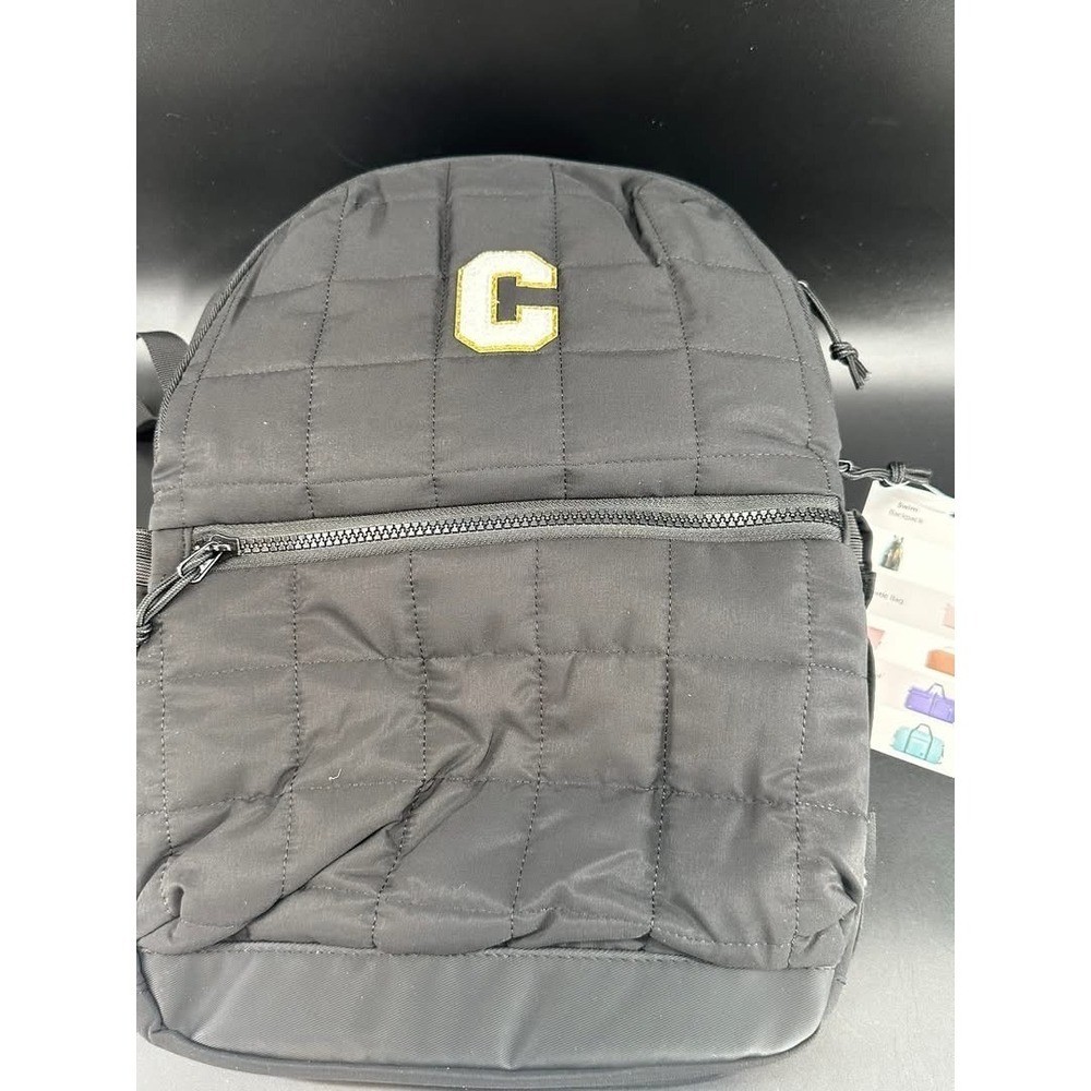 Initial "C" Quilted Puffer 14" Backpack Personalized Travel Backpack Daypack