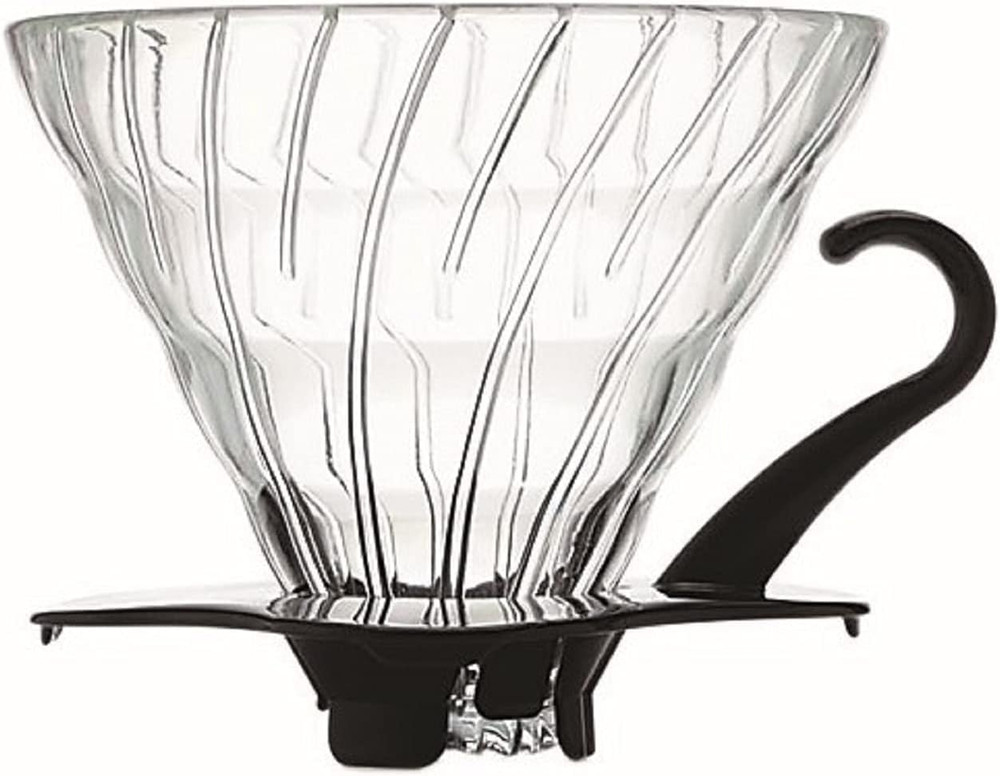 V60 Glass Coffee Dripper, Size 02, Black