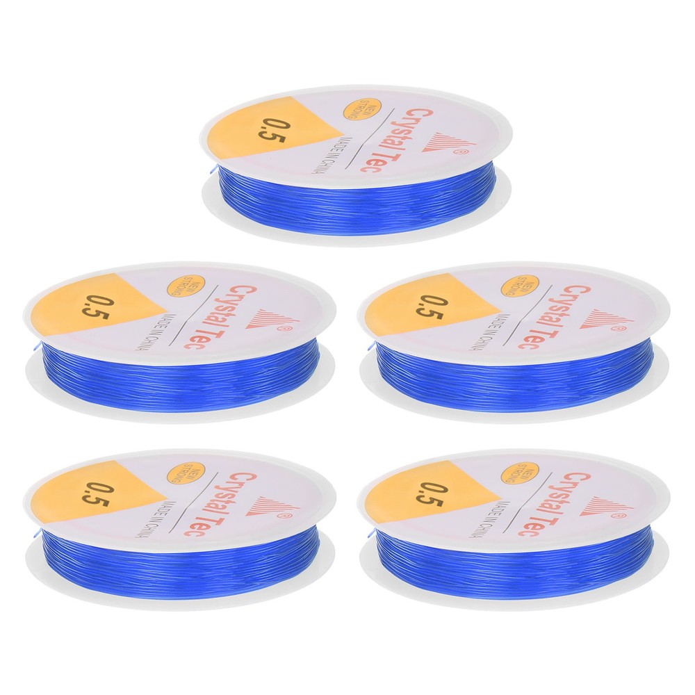 5pcs 0.5mm Elastic String Craft DIY Making Stretchy Cord Thread TPU, Blue