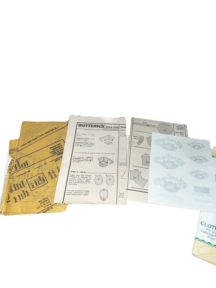 Vintage Cabbage Patch Clothes Butterick 6508 & 3564/390 Pattern