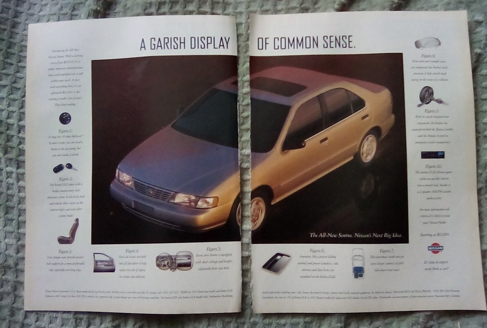 1995 Nissan Sentra 2 Page Print Ad