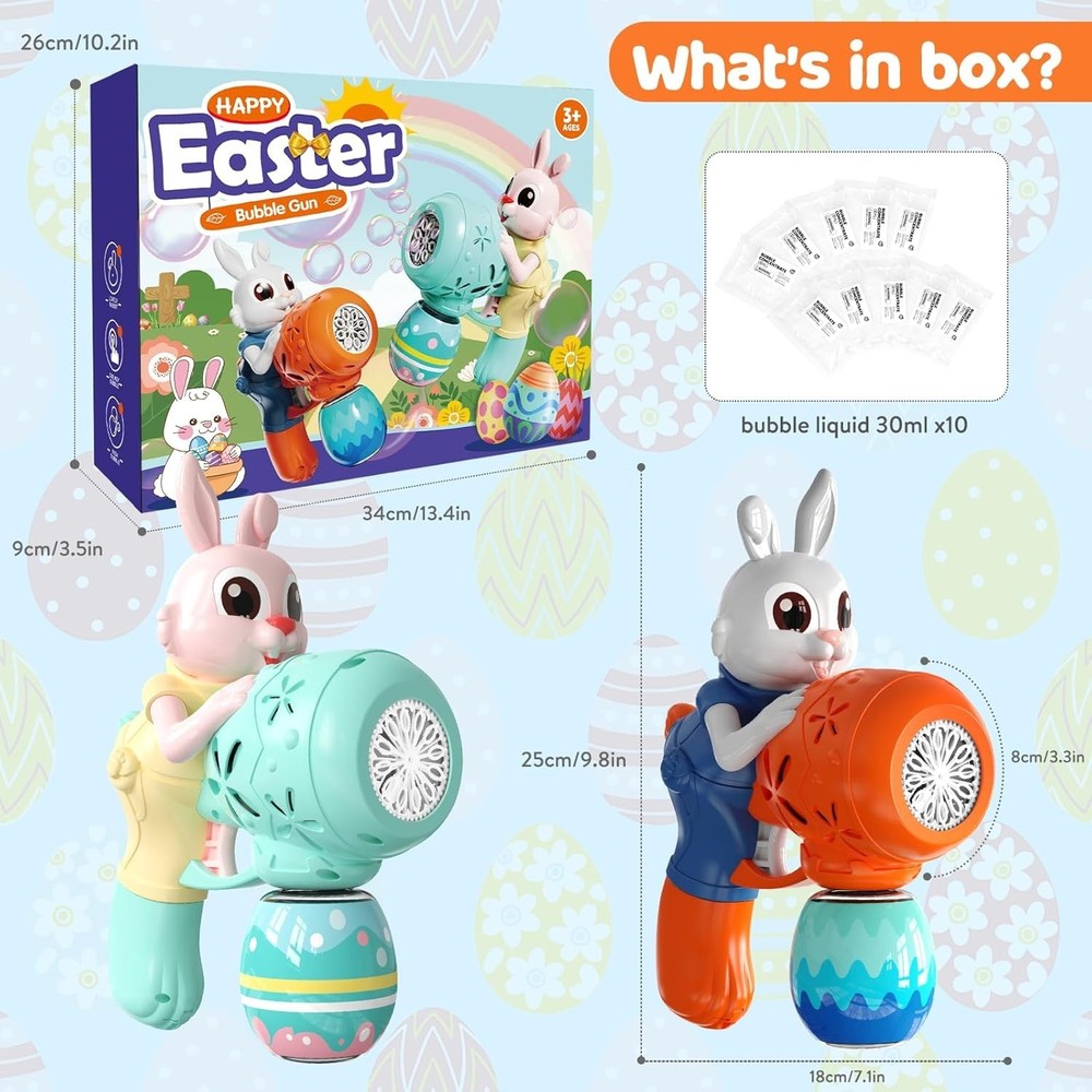 Bubble Guns for Toddlers,2pcs Rabbit Bubble Machine for Kids,Automatic Bubble...
