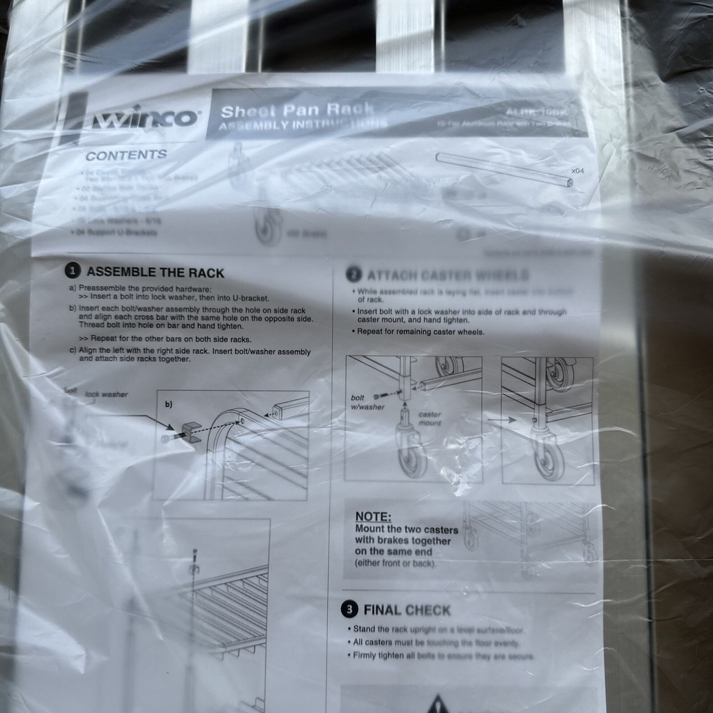 NEW-Winco ALRK-10BK 21" Universal Pan Rack-open box