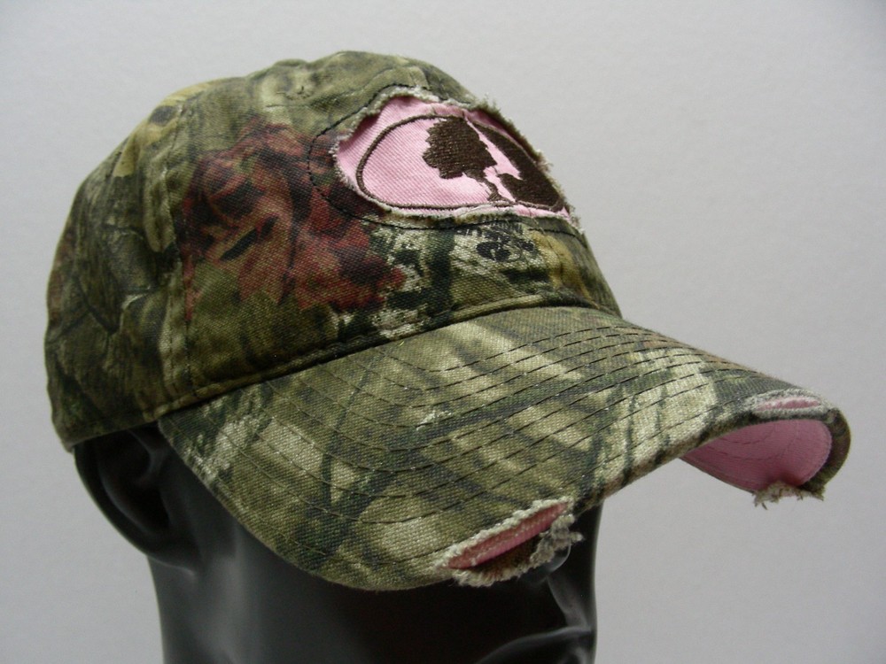 MOSSY OAK - PINK & CAMO - ONE SIZE ADJUSTABLE STRAPBACK BALL CAP HAT!