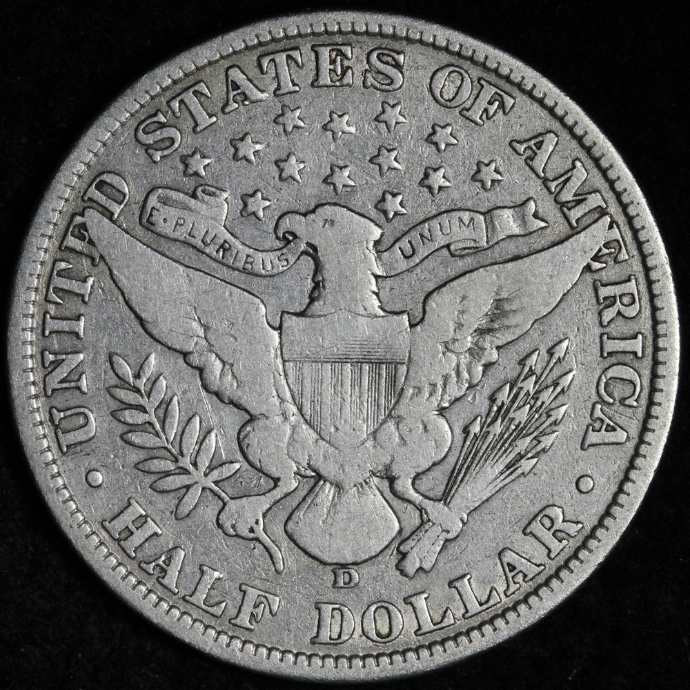 1907-D Barber Silver Half Dollar FINE E353 ARCF