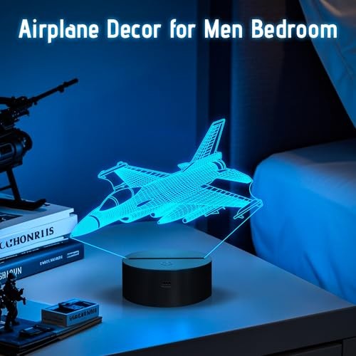 Warplane Night Lights,Kids Airplane 3D Night Light Bedside Lamp WARPLANE