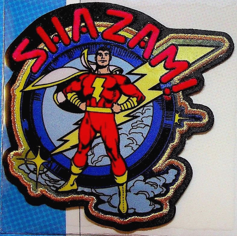 SHAZAM Embroidered PATCH on INFO CARD Willabee & Ward DC COMICS PATCH COLLECTION