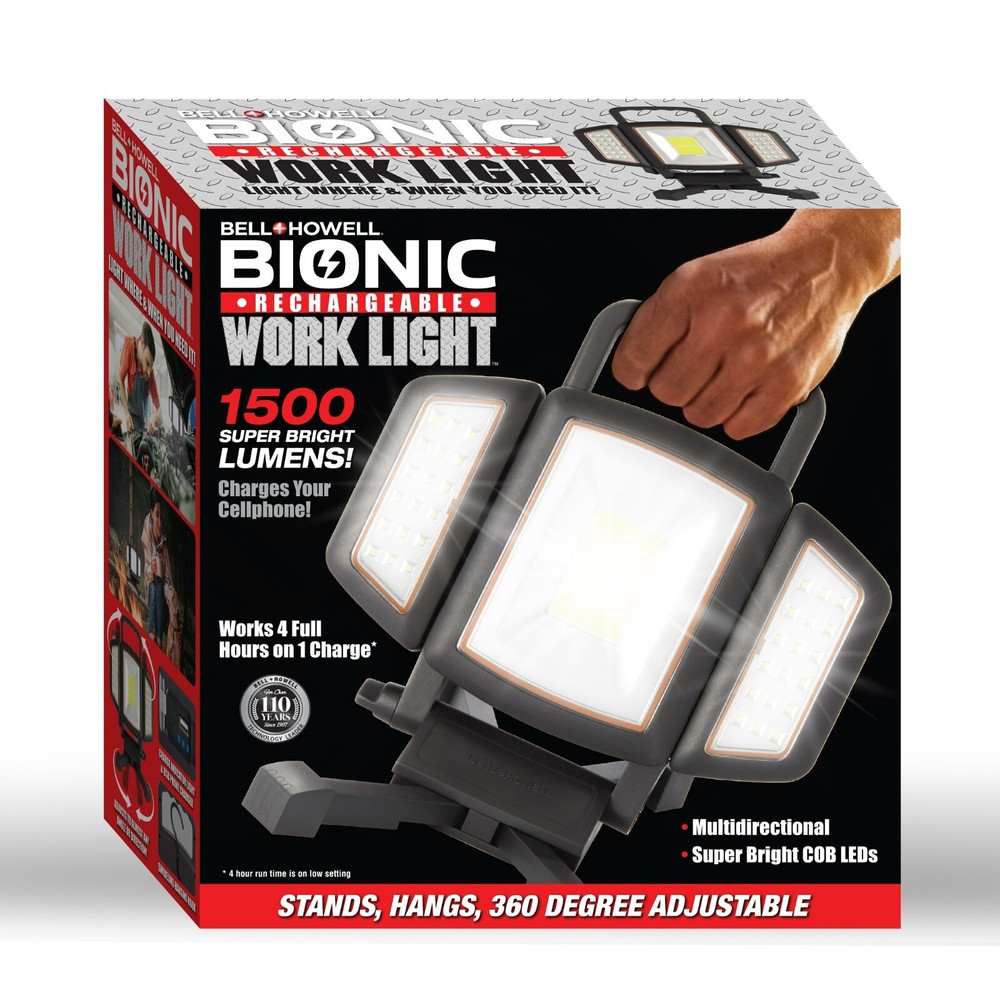 Bell + Howell Rechargeable 1500 Lumens Waterproof Multi-Directional Worklight