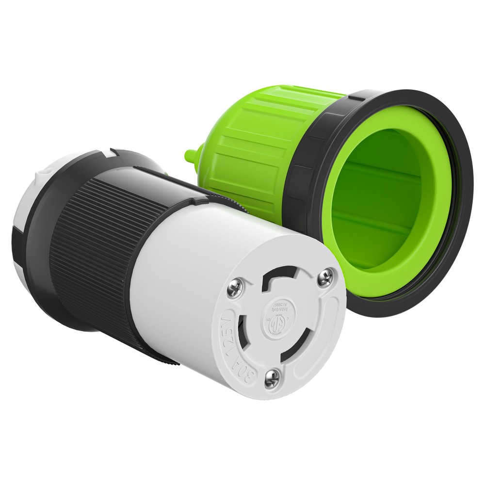 30Amp 125V RV Cord Connector Locking Plug W/Cover Ring 30 Amp Twist Lock Inlet