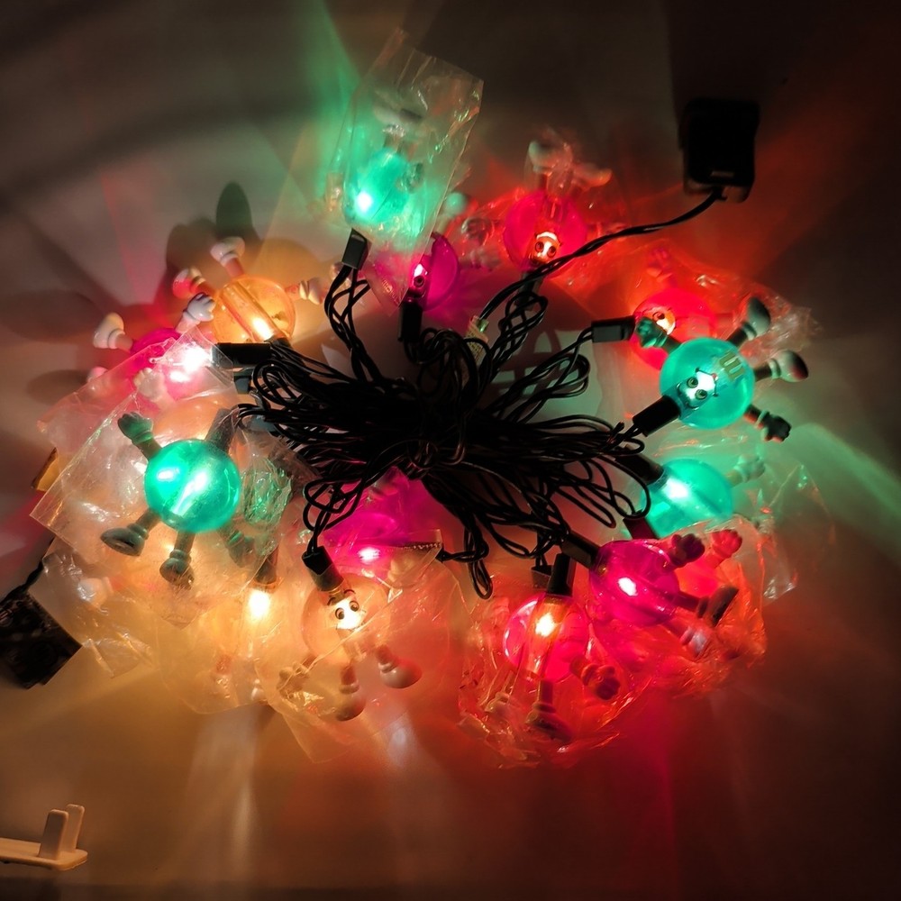 VTG M&M's STRING LIGHTS "Happy" 20 Light Set - 19 Foot String WORKING