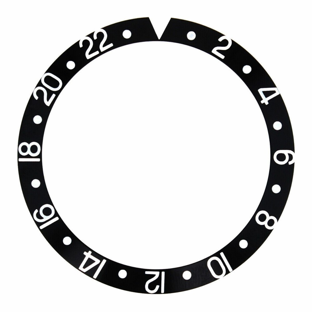 REPLACEMENT BEZEL INSERT BLACK FOR WATCH 37.70MM X 30.70MM