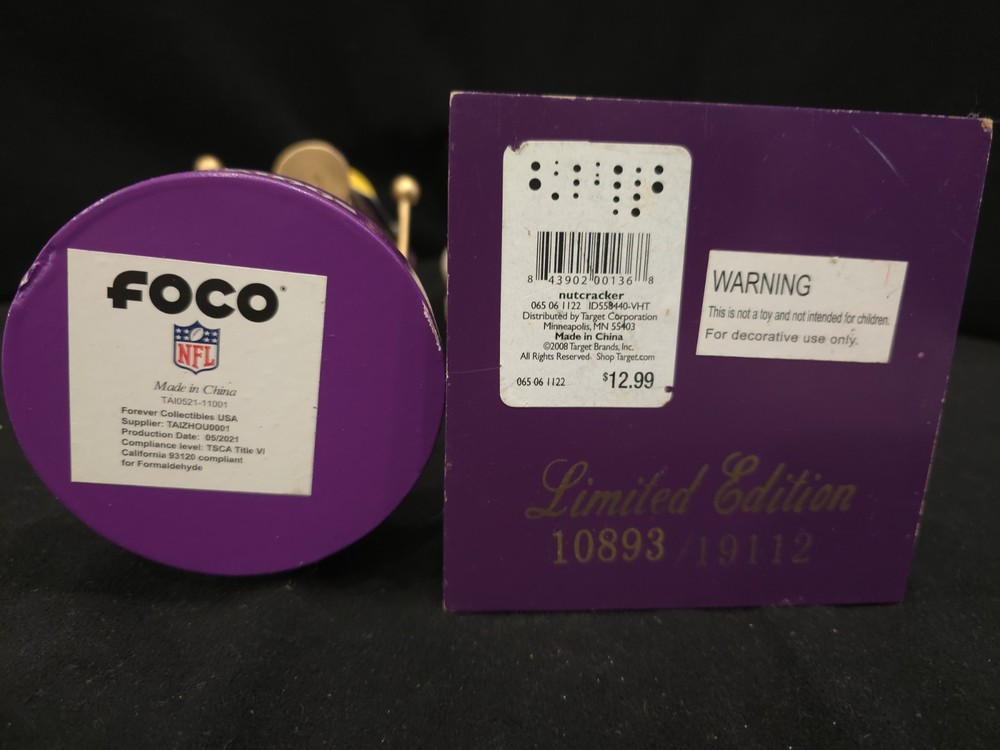 NFL Vikings & Limited Edition Ballerina Nutcracker Holding Miniature Nutcracker