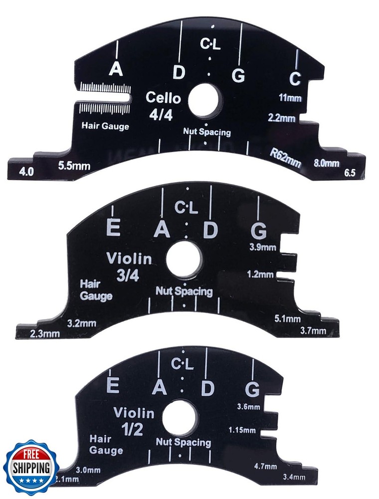 TUOREN Violin Cello Bridge Fingerboard Template Making Repair Reference Tool