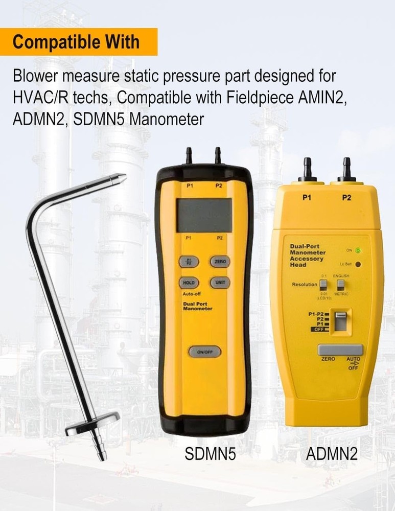 Versatile Static Pressure Probes - Two-Pack Compatible with Popular Manometers