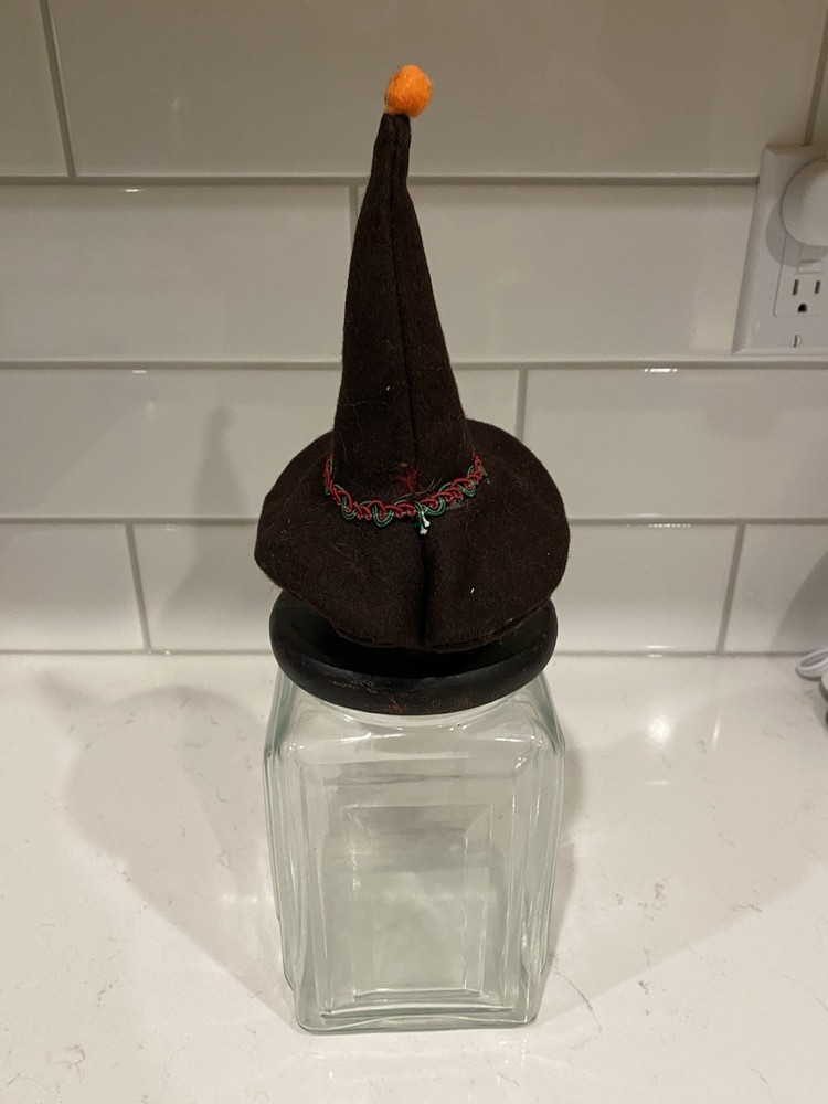 Vintage Halloween Witch Topper Jar