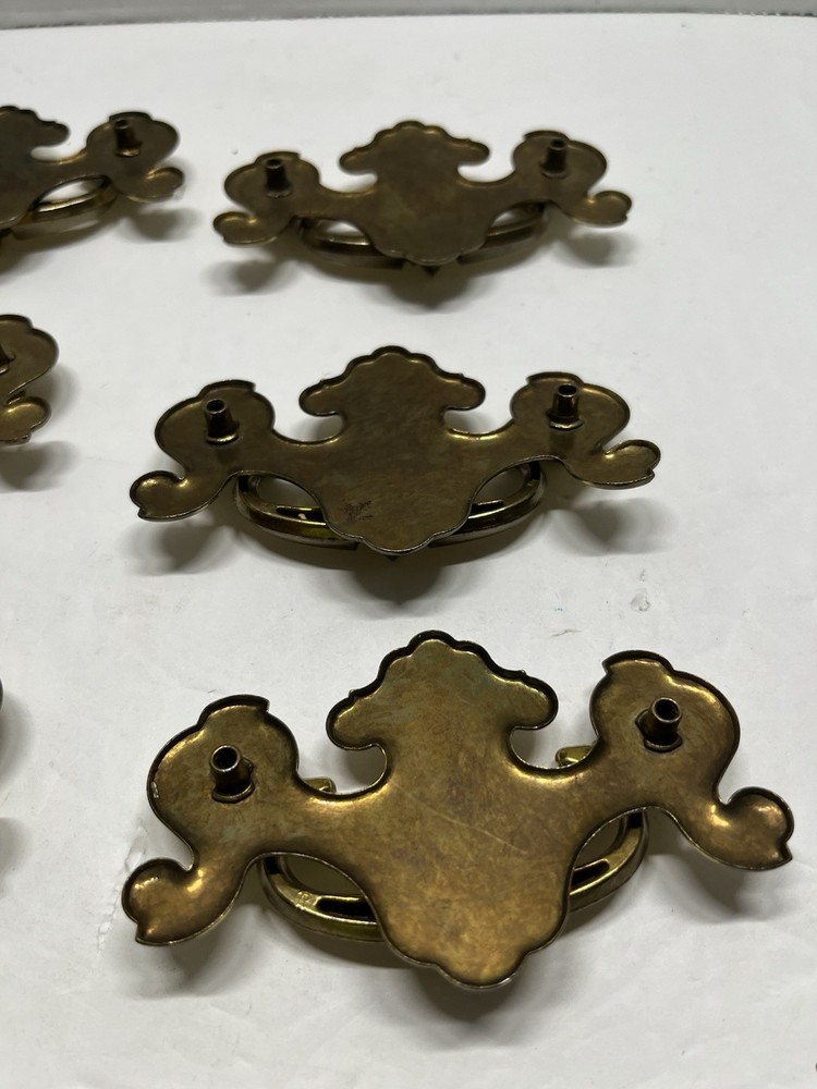 Vintage Lot (6) NOS Chippendale Style Drop Bail Drawer Pulls