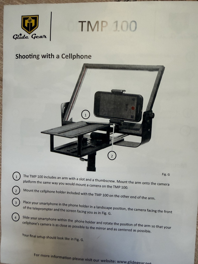 Glide Gear TMP 100 Teleprompter with Case