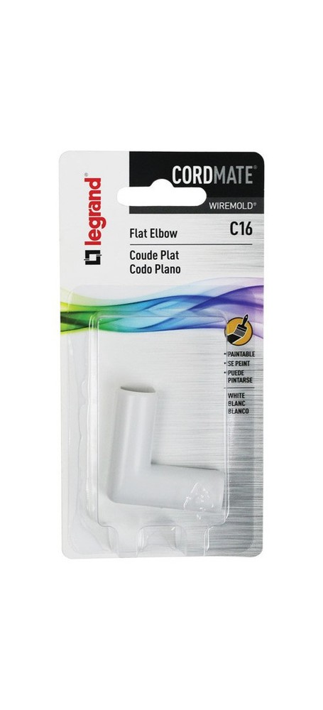 Wiremold C16 Plastic Flat Raceway Elbow (White)