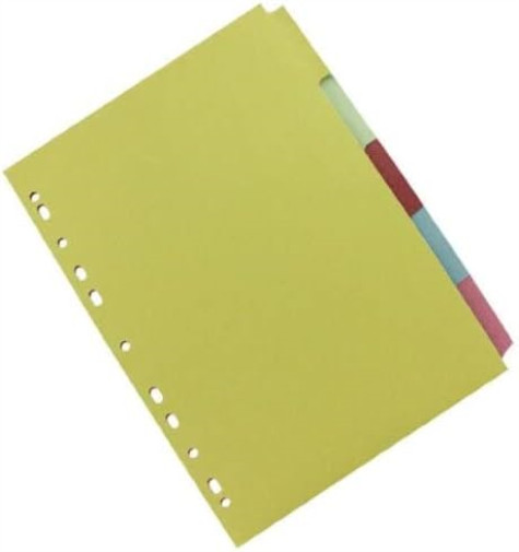 Q-Connect 5-Part Subject Divider Multi-Punched A4 KF26081 1 Multicoloured