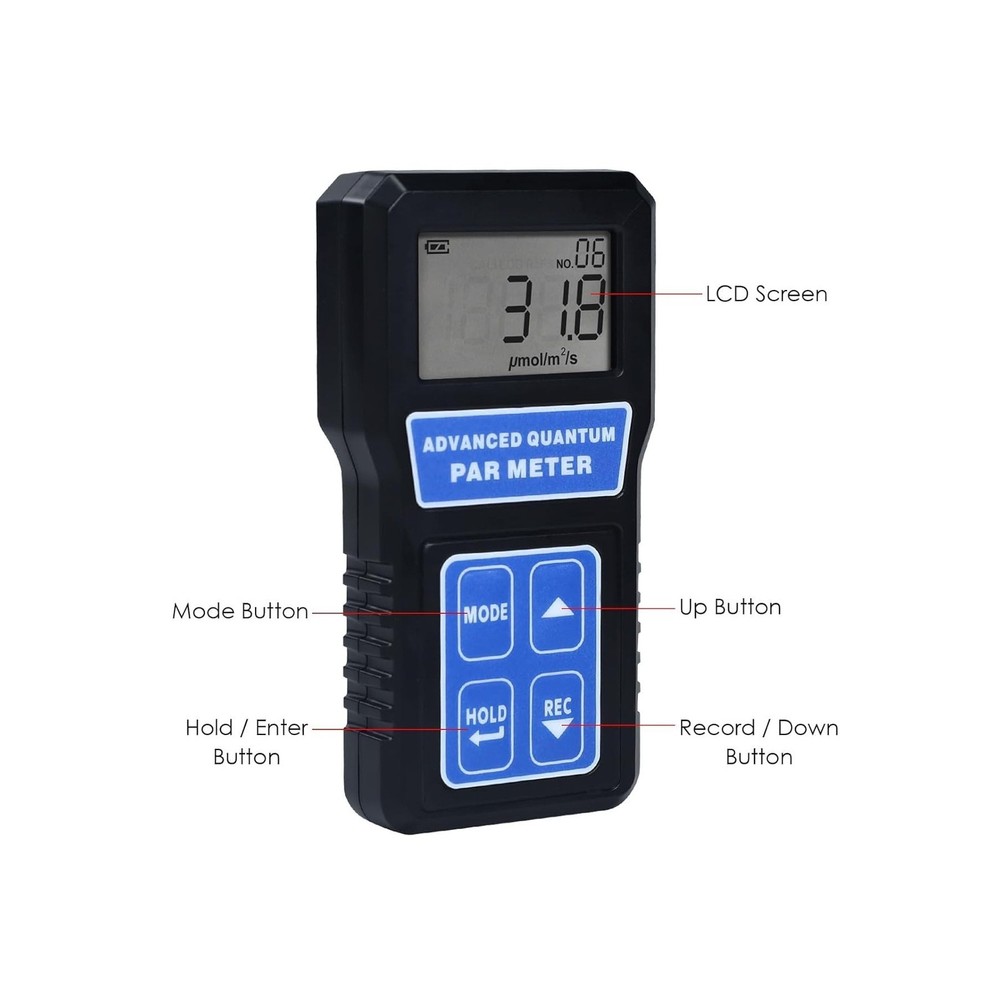 PAR Meter Quantum Par Meter for Led Grow Lights PPFD Tester with Data Logging...