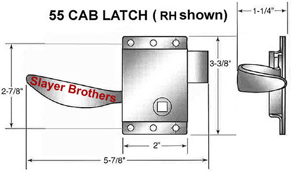 Universal Tractor Cab, Dozer Cab, Inside Cab Door Latch RH