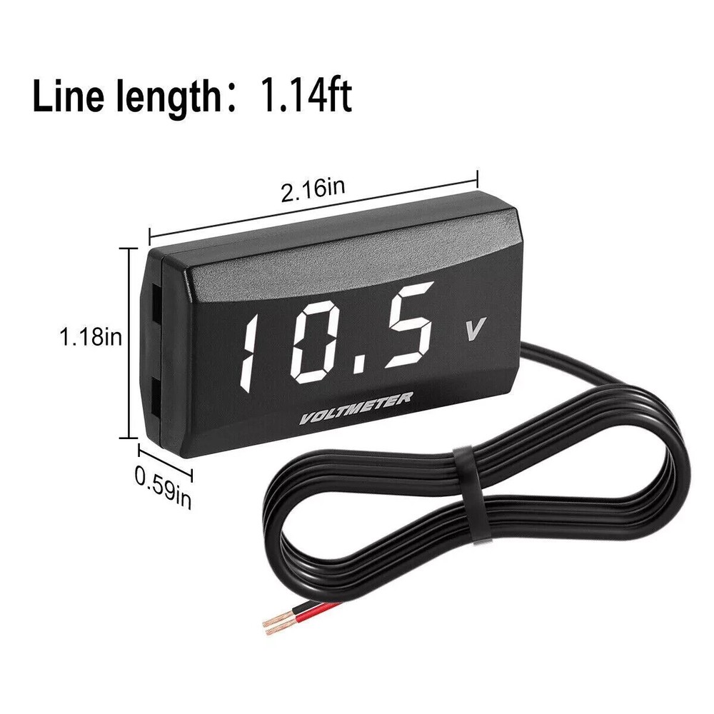 12V Digital LED Display Voltmeter Voltage Gauge Panel Meter Car Motorcycle