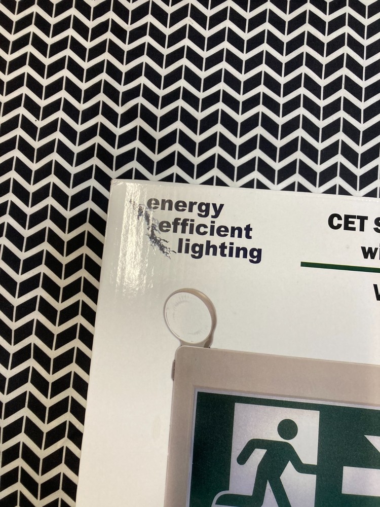 Exit sign led green running man with lights