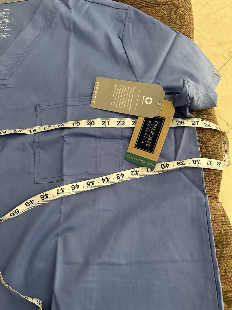 Cherokee unisex blue two piece uniform set, size 2XL