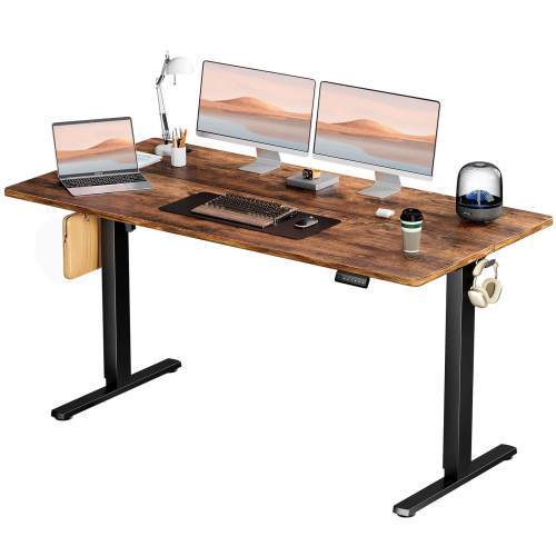 48' x 24" Electric Height Adjustable Standing Desk Computer Study Home Brown