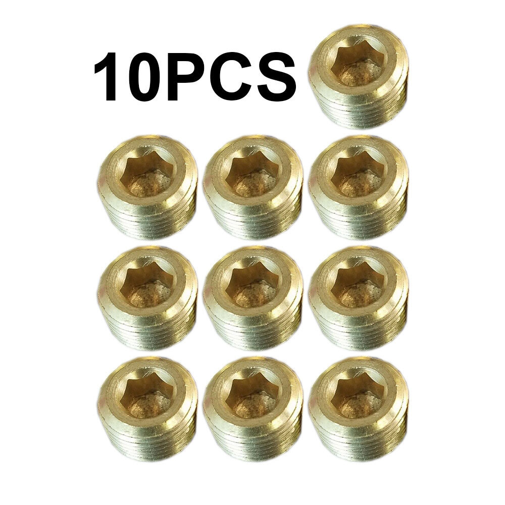 10PCS 3/8" Solid Brass Male NPT Thread Allen Head Pipe Plug Hex Socket US Stock