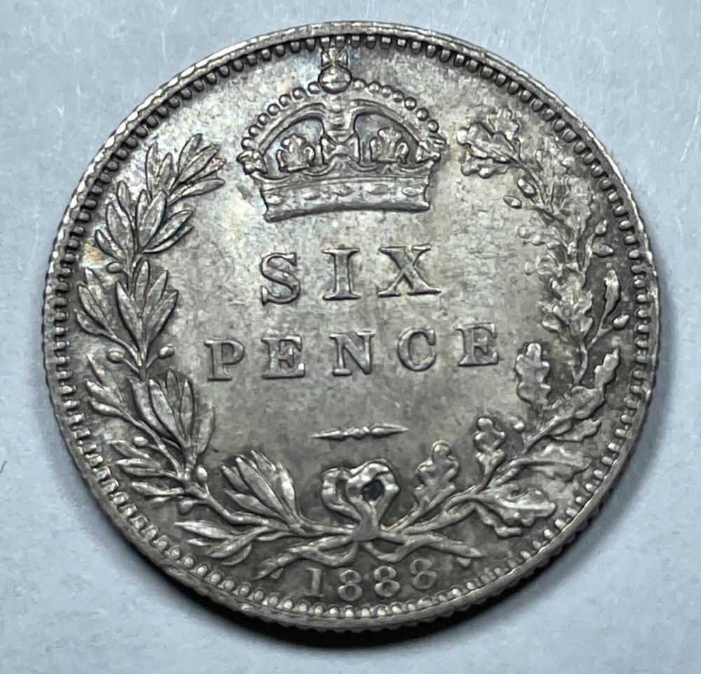 Great Britain 1888 6 Pence Silver Coin (CS)