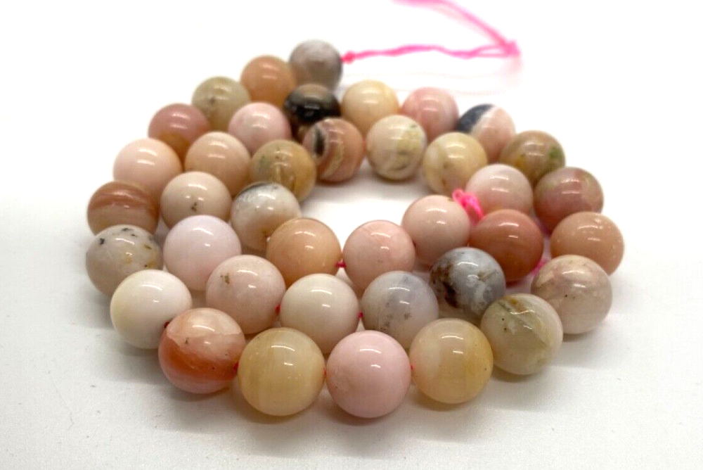 Natural Pink Peruvian Opal in Various Shapes 15.5in. Strands
