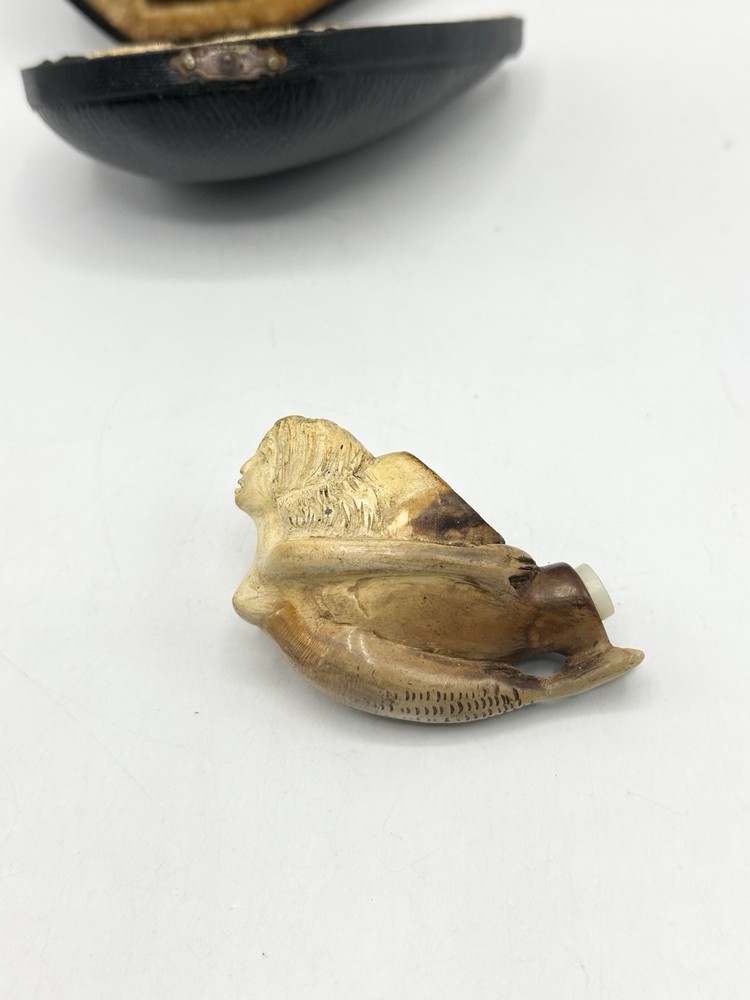 Carved Antique Mermaid Pipe No Stem
