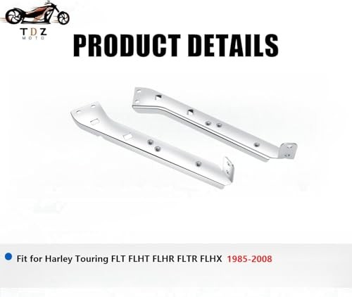TDZ Chrome Saddlebag Rail Support Bracket Left & Chrome Rail Support Bracket
