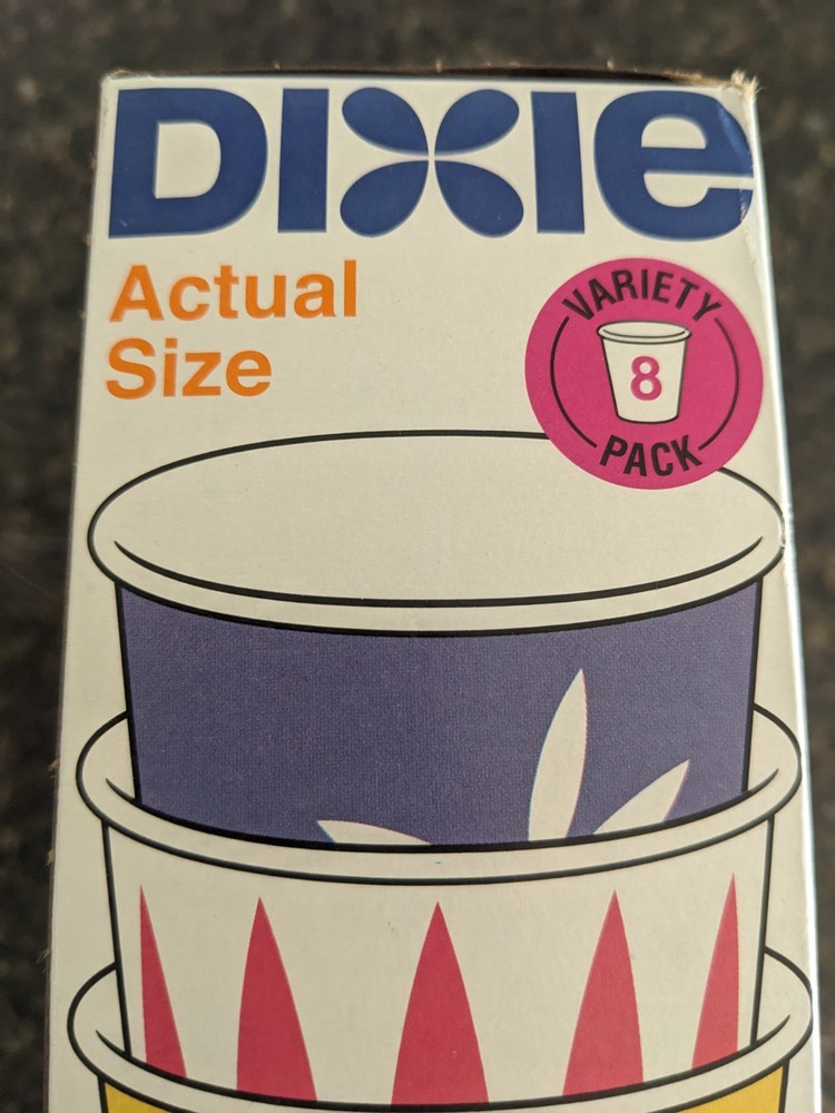 Dixie Multi Purpose Cups 5 oz Throwback Pack Vintage Designs 100 count