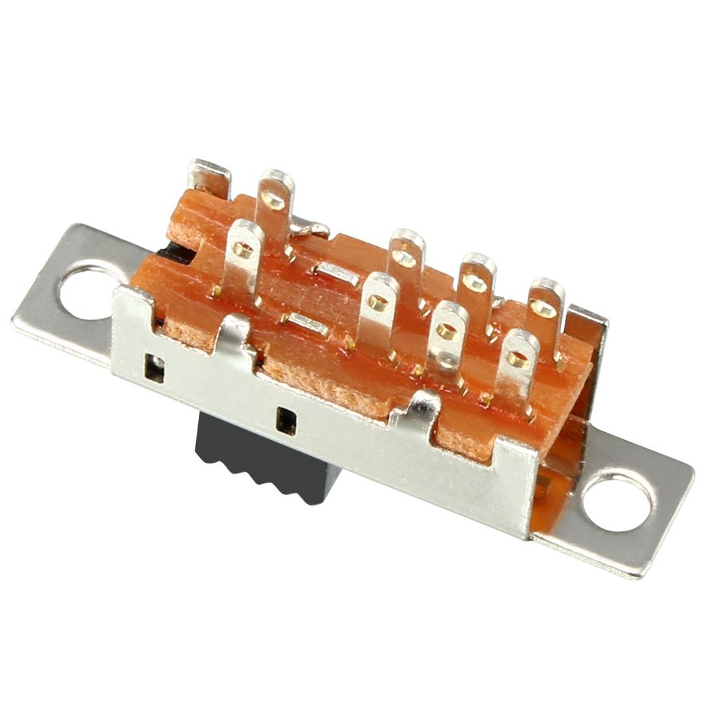 5Pcs 3mm Vertical Slide Switch DPDT 8 Terminals PCB Panel Latching