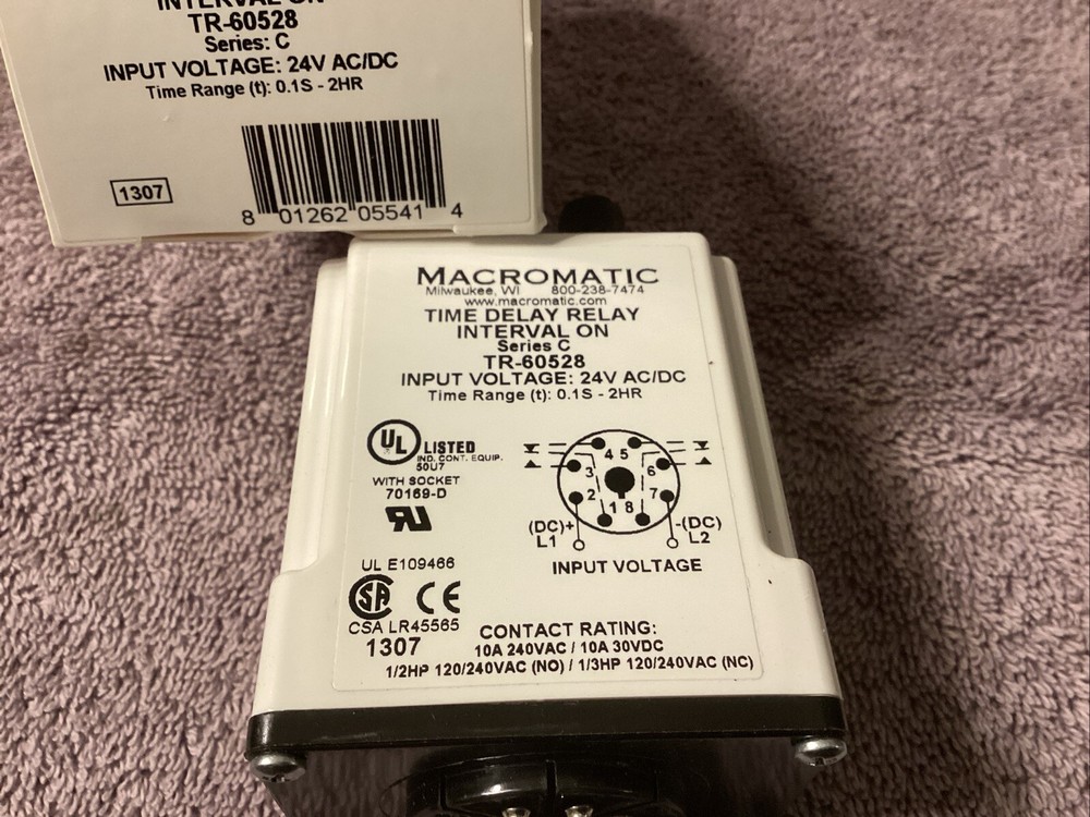 MACROMATIC…TR-60528…Time Delay Relay…NEW😀