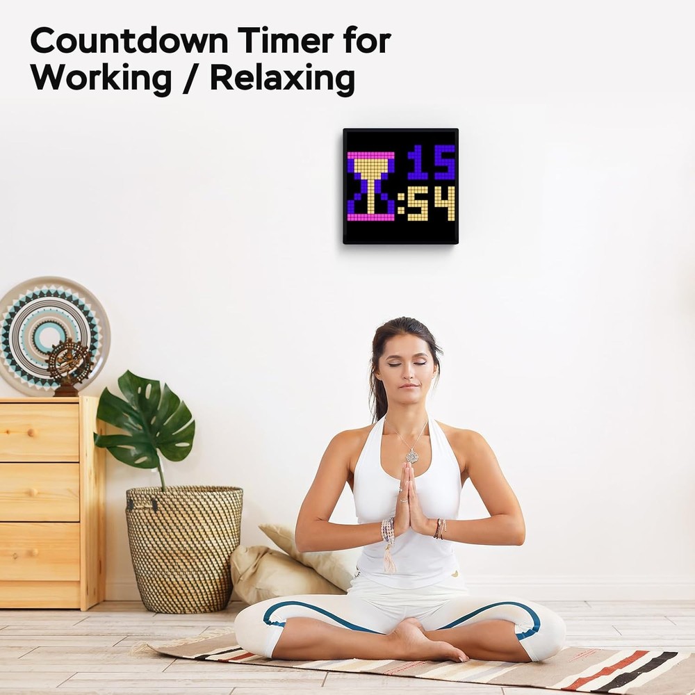 LED Pixel Display, 32x32 Programmable Art Display Pixel-32*32, Black