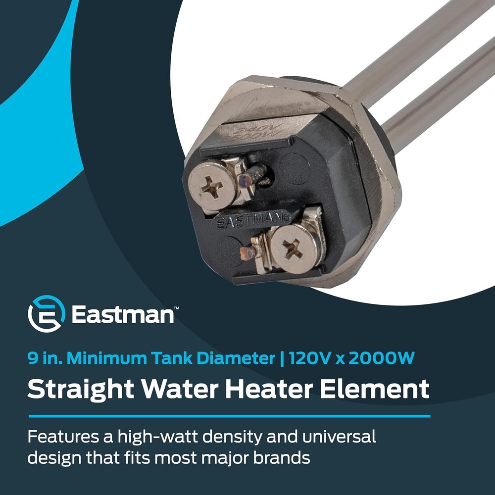 High Watt Density 120V x 2000W Straight Water Heating Element - Fast & Reliable