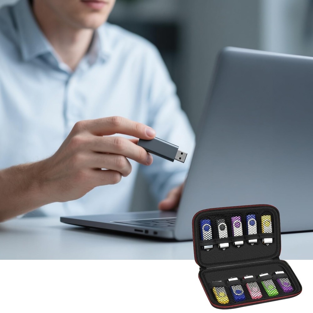Fireproof Flash Drive Case 10 XL Slots, USB Case Compatible with Sandisk/for ...