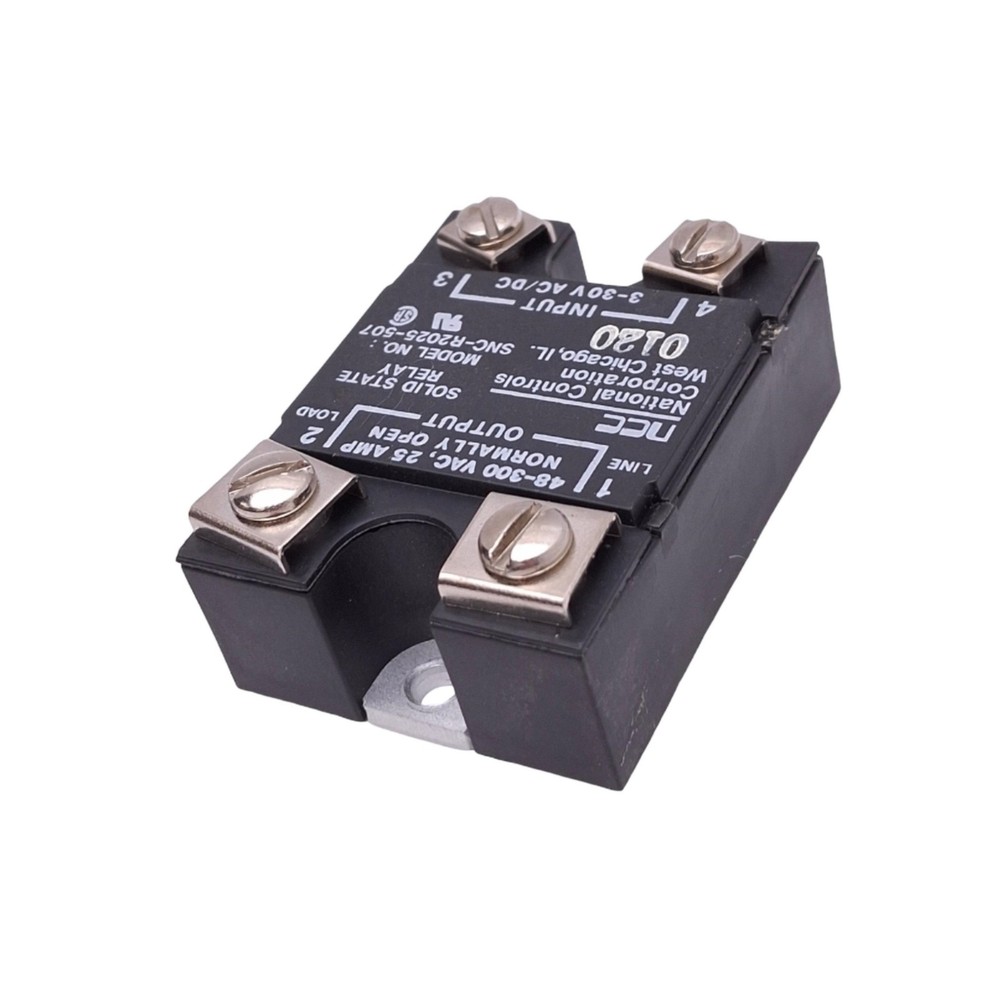 NCC SNC-R2025-507 Solid State Relay, SPST-NO, 3-30VAC/DC Input, 25A Max